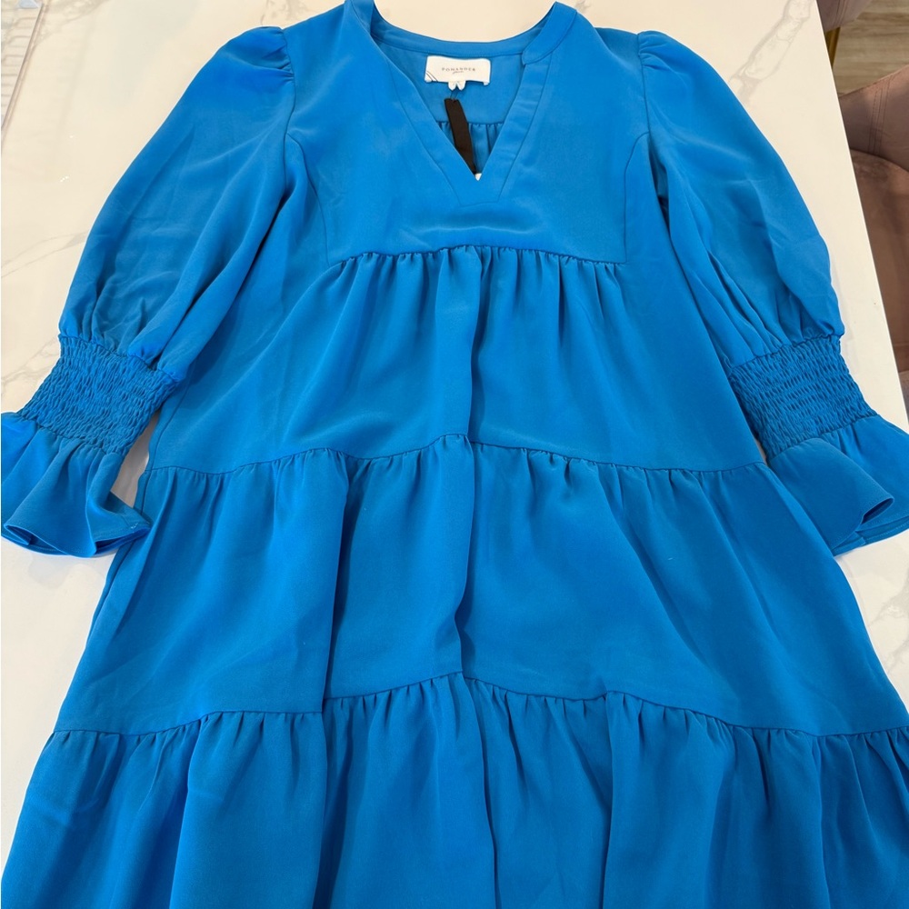 Pomander Place Vibrant Blue Tiered Dress
